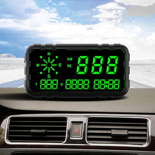 Miniatura 2 de Pantalla HUD para automóvil, velocímetro GPS universal con advertencia de sobrevelocidad, alarma de conducción de fatiga, ojos de pantalla digital