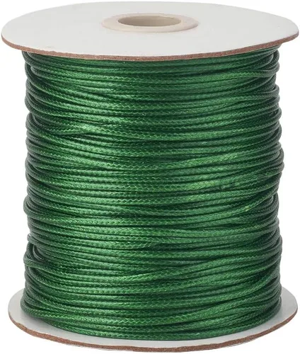 Miniatura 82 de Cheriswelry 90 yardas/rollo de 0.079 pulgadas, cordón encerado negro de poliéster coreano, joyería de cuentas, hilos para manualidades, cuerda