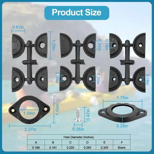 Miniatura 3 de ChangTa Kit de cableado a través del casco para kayaks, kits de cableado a través del casco para sistemas silvestres, instalaciones de Hobie