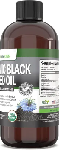 Miniatura 6 de Aceite de semilla negra orgánico – Aceite de semilla de comino negro orgánico certificado por USDA – Alto contenido de timoquinona – Sin OMG