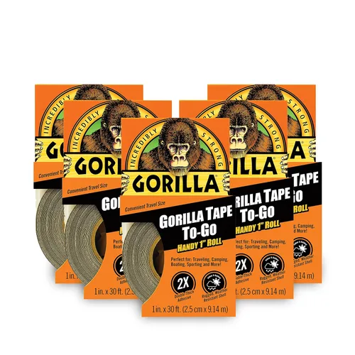 Miniatura 11 de Gorilla 6100101-7 Cinta adhesiva para llevar, 1" x 10 yardas, negro, (paquete de 7), paquete de 7, 7