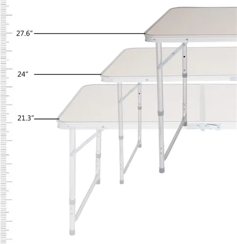 Miniatura 4 de Mesa plegable de aluminio portátil para campamento, altura ajustable, ligera para fiestas, playa, patio trasero, barbacoa, interior y exterior