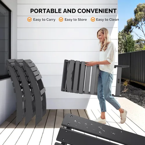 Miniatura 6 de VINGLI Sillas Adirondack portátiles, silla Adirondack plegable de plástico para todos los climas, sillas para fogatas al aire libre para patio
