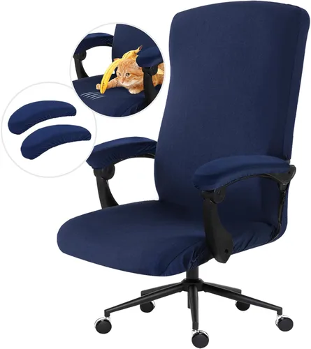 Miniatura 125 de Fundas elásticas para asiento de silla de oficina de escritorio - Funda universal de spandex para silla de computadora - Fundas removibles lavables