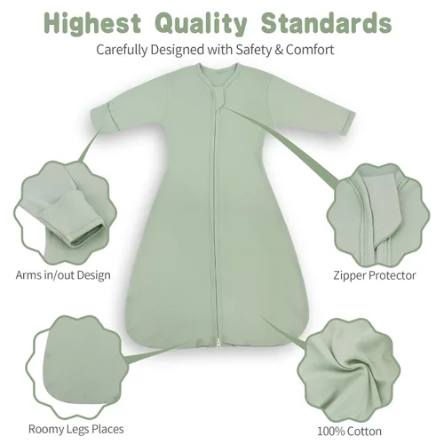 Miniatura 2 de Transition Swaddle - Saco de dormir para recién nacido de 0 a 3 meses, con brazos de transición con puños de manoplas, paquete de 2 sacos de dormir