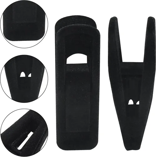 Miniatura 3 de Hordion ZC202405062817 - 60 clips de terciopelo antideslizantes, clips de fieltro negro para perchas finas de ropa, ZC202405062817