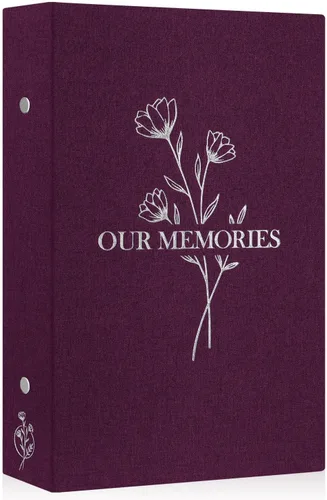Miniatura 11 de Lanpn Álbumes de fotos pequeños de 4 x 6 pulgadas, 50 imágenes, paquete de 2 unidades, mini capacidad de lino Our Memories, juego de bolsillos