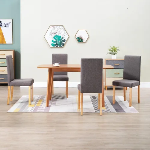 Miniatura 16 de Modern Dining Chairs Set of 2 Black Fabric Upholstered with Rubber Wood Frame for Kitchen Dining Room Farmhouse Decor