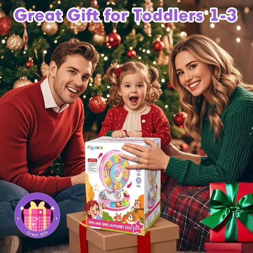 Miniatura 7 de Juguetes para niños de 1, 2 y 3 años, niños y niñas, Alfabeto musical con luces y sonidos para girar y cantar, juguetes educativos de aprendizaje