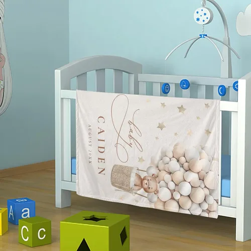 Miniatura 2 de Manta de bebé personalizada con nombre, mantas personalizadas de oso para niñas, regalos para bebés, productos para bebés, mantas súper suaves