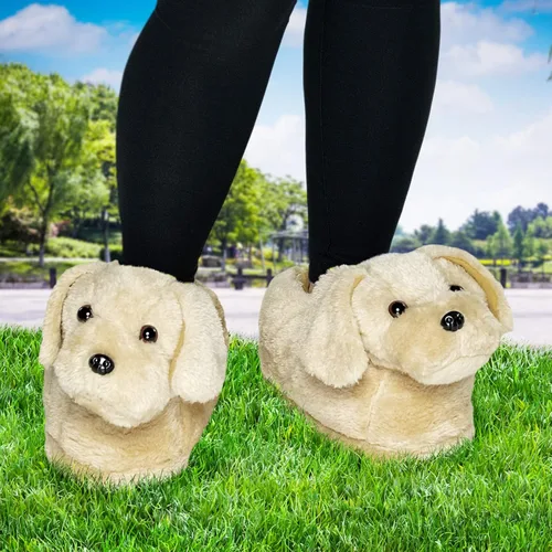 Miniatura 2 de Fuzzy Dog Slippers Womens & Mens, Funny Indoor House Shoes, Cute Animals Stocking Stuffer Gift Holiday Christmas Hanukkah