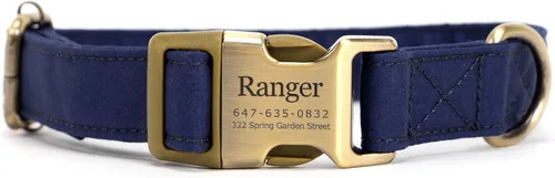 Miniatura 13 de Collar de perro personalizado con nombre y número de teléfono grabado, collar ajustable personalizado para cachorros, collar de algodón orgánico