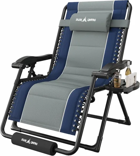 Miniatura 20 de Amopatio XL Padded Zero Gravity Chairs Foldable Zero Gravity Lounge Chair Outdoor Portable Reclining Chair with Removable Cup