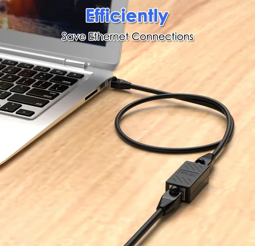 Miniatura 3 de Acoplador RJ45, adaptador extensor de cable Ethernet, conector LAN, acoplador en línea, hembra a hembra, acoplador en línea para cable Ethernet