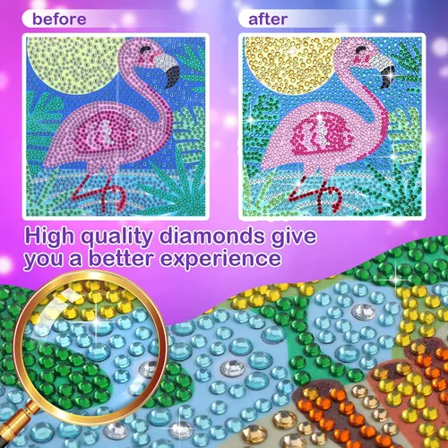 Miniatura 4 de Epakh 8 piezas de arte de diamantes para arte de diamantes, gema de animales, kit de pintura 5D, fácil de pintar por números, decoración de pared