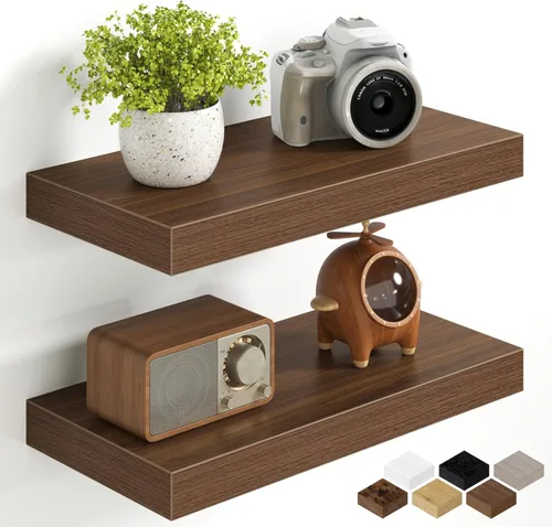 Miniatura 71 de Fun Memories Estantes flotantes de 16 pulgadas para pared, estantes de 8 pulgadas de profundidad para baño, dormitorio, cocina, montaje en pared