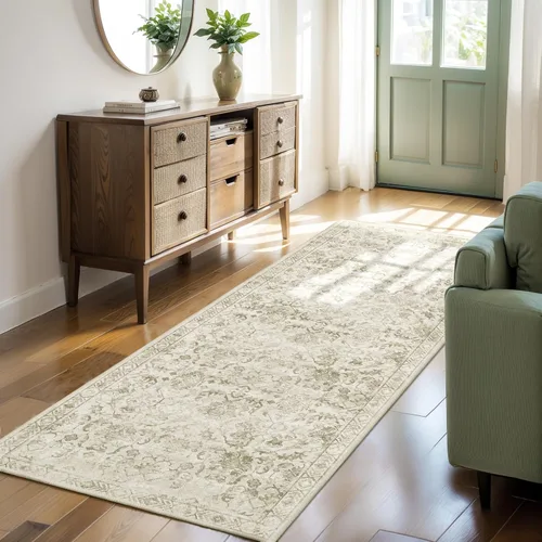 Miniatura 25 de Alfombra de área pequeña de 2 x 3 pulgadas, color beige, para entrada, baño, cocina, antideslizante, de pelo bajo, lavable, moderna alfombra bohemia