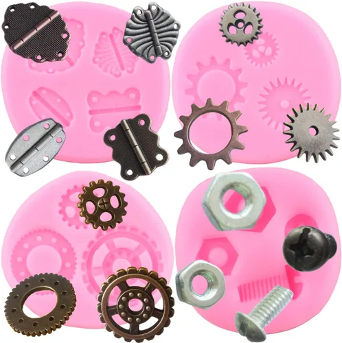 Miniatura 9 de ZiXiang Steampunk Gear - Molde de silicona para brújula, engranajes, dientes, fondant, para decoración de tartas con temática de viaje steampunk