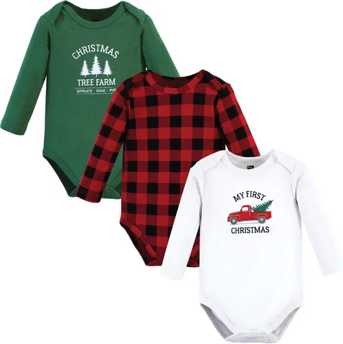 Miniatura 133 de Hudson Baby Body unisex de algodón de manga larga para bebé, leopardo rosa rojo