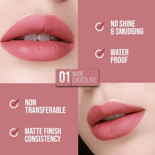 Miniatura 6 de ADEN Lápiz labial mate Tattoo - 7ML - Altamente pigmentado - Proporciona un acabado no brillante, no mancha y aterciopelado - Resistente al agua