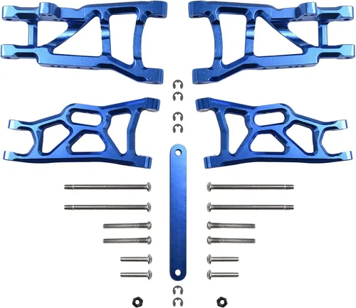 Hosim Juego de brazos A de suspensión delantera y trasera de aluminio a control remoto, barra de amarre para 1/10 Slash 2WD RC Car Upgrade Parts Hop