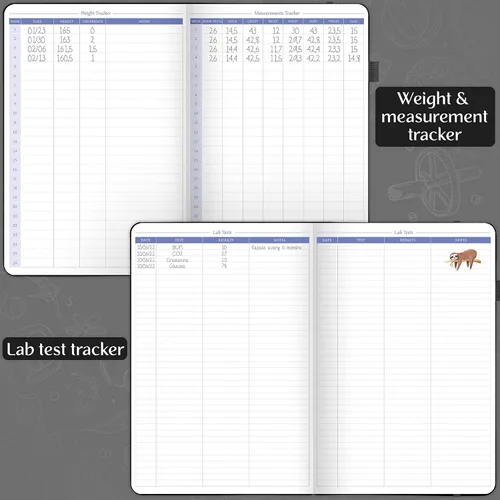 Miniatura 5 de Legend Fitness & Food Journal - Agenda de nutrición y entrenamiento con calendario de ejercicios y rastreador de nutrientes, libro de registro