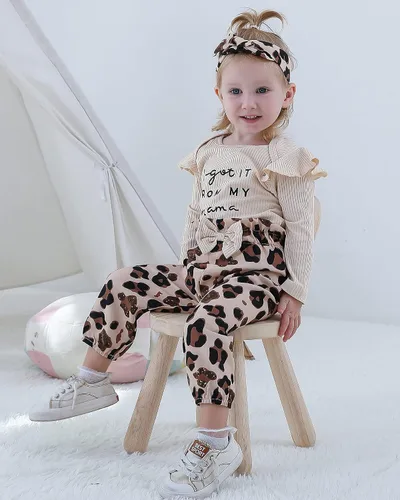 Miniatura 2 de Ropa para bebé recién nacida, conjunto de pantalones florales de manga larga para otoño e invierno