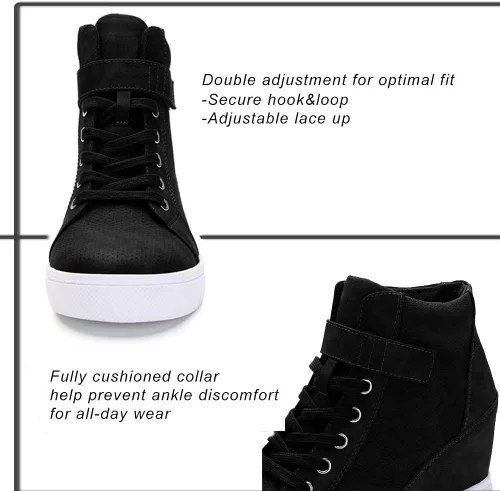 Miniatura 5 de Athlefit - Tenis de mujer con agujetas y cuña Alta moda, Botines al tobillo
