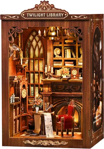 Miniatura 11 de DIY Book Nook Kit with LED Light, Miniature Dollhouse, 3D Wooden Puzzle, Bookshelf Insert Decor Craft Gift (750 PCs Windsor Castle)