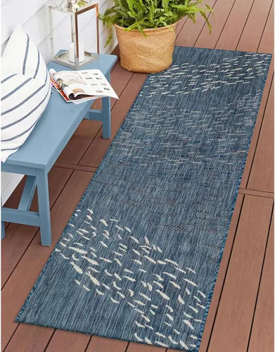 Miniatura 21 de Liora Manne Carmel - Alfombra decorativa de mezcla sintética para interiores y exteriores, de bajo perfil, contemporánea, decoración de peces Agua