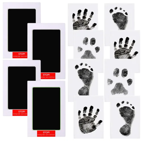 Miniatura 12 de Kit de huellas y manos sin tinta, almohadilla de tinta Clean Touch para bebé recién nacido, kit de huellas de mascotas