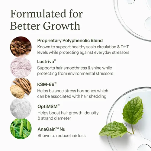 Miniatura 2 de Divi Vitaminas para el crecimiento del cabello para mujeres y hombres, hechas con ingredientes limpios, veganos y respaldados por la ciencia