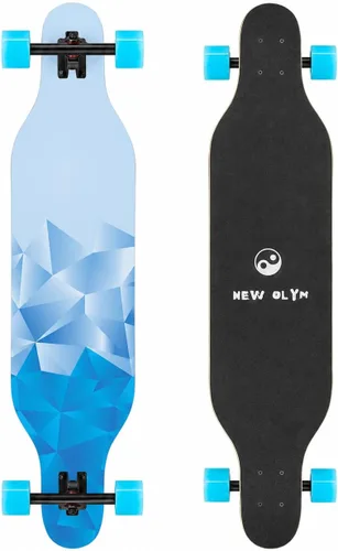 Patineta Longboard de 41 Pulgadas, 8 Capas de Arce Canadiense, Longboards de Caída Libre para Jóvenes y Principiantes