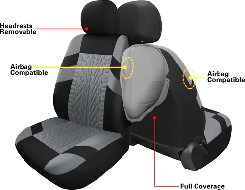 Miniatura 3 de Pariitadin - Juego de fundas de asiento de coche delanteras, fundas de asiento lavables y transpirables para coches, fundas de interior de coche