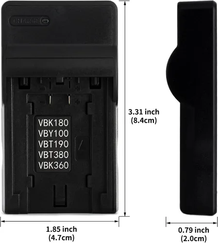 Miniatura 3 de Norifon Cargador USB VW-VBK180 para Panasonic HDC-HS60, HDC-HS80, HDC-SD40, HDC-SD60, HDC-SD80, HDC-SD90, HDC-TM40, HDC-TM60, HDC-TM80, HDC-TM90