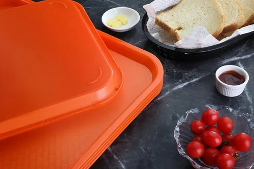 Miniatura 3 de New Star Foodservice Bandeja de comida rápida, juego de 12 (naranja, 10 x 14 pulgadas)