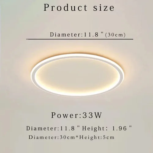 Miniatura 5 de Lámpara de techo LED regulable de montaje empotrado, lámpara de techo empotrada redonda moderna de 12 pulgadas con ajuste de aplicación, lámpara