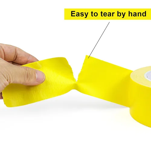 Miniatura 3 de Cinta adhesiva amarilla pesada, 9 mil de grosor, 2 pulgadas x 30 yardas, fuerte resistencia industrial, flexible, sin residuos, impermeable