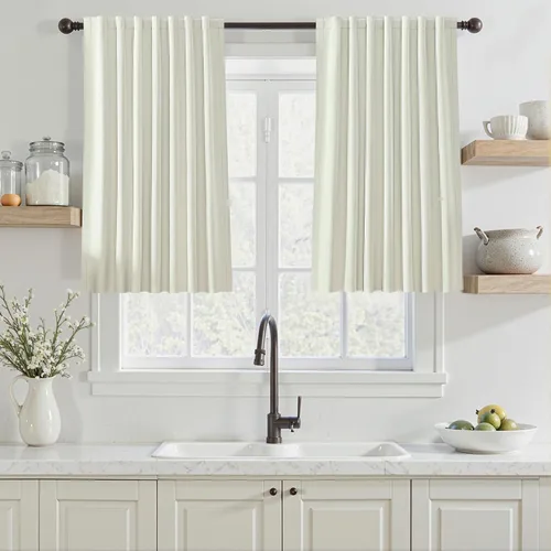 Miniatura 80 de Cortinas opacas de 54 pulgadas de largo para dormitorio, sala de estar, cortinas beige con aislamiento térmico, oscurecimiento de la habitación
