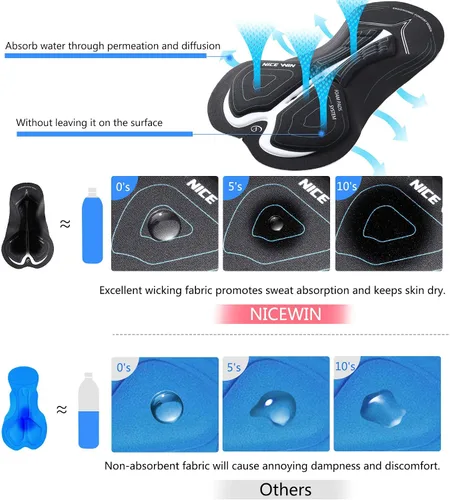 Miniatura 18 de NICEWIN - Pantalones cortos de ciclismo para hombre, con acolchado 3D y secado rápido