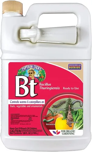 Bonide Captain Jack's Thuricide BT, 128 oz listo para usar con rociador, mata gusanos y orugas en el jardín del hogar, para jardinería orgánica