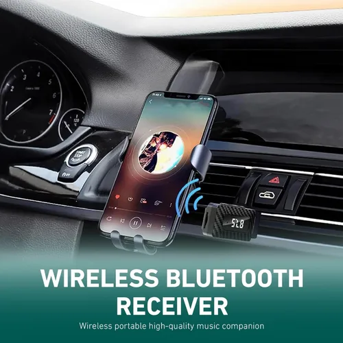 Miniatura 3 de Receptor USB Bluetooth para automóvil, receptor de audio Bluetooth 5.3, adaptador USB de 0.138 in, adaptador de audio ajustable con pantalla LED