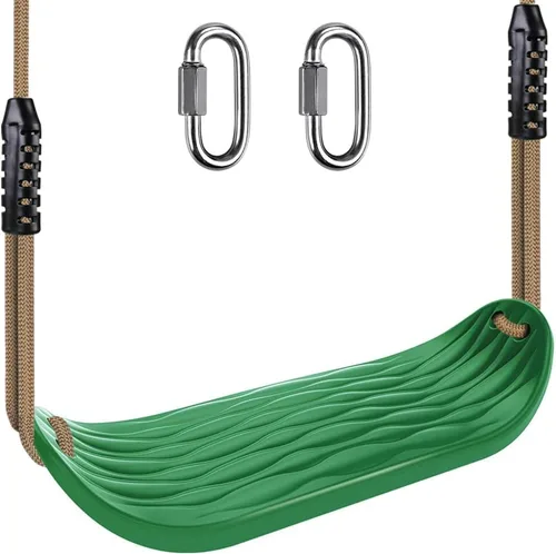 BeneLabel Asiento de columpio antideslizante con cuerda ajustable y mosquetones, accesorios de columpio para patio de recreo resistente, para niños