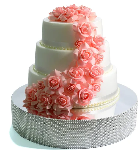 Miniatura 10 de Cakebon Soportes para tartas, color plateado de 12 pulgadas con diamantes de imitación para pasteles y pasteles, espuma de poliestireno ligera
