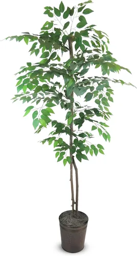 Miniatura 19 de LCG Florals - Árbol artificial de ficus de 4 pies en maceta de metal de cobre, planta de interior sintética con tronco de madera real, totalmente