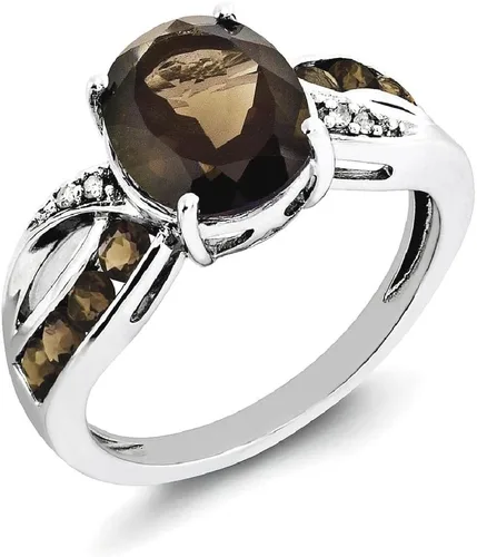 Miniatura 10 de IceCarats 925 Sterling Silver Diamond Gemstone Ring
