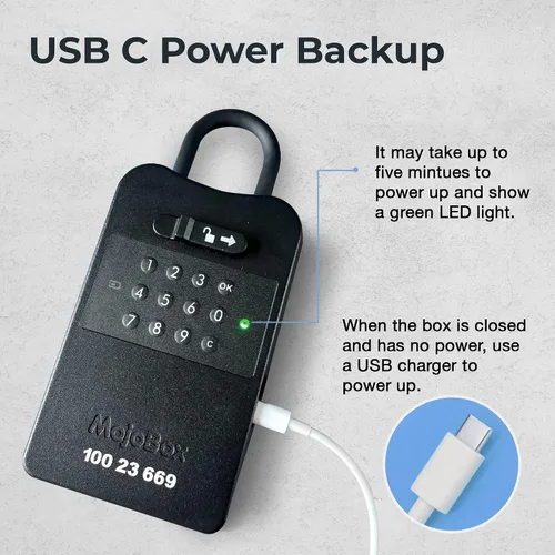 Miniatura 6 de MojoBox, Caja de seguridad digital, caja de bloqueo con llave Bluetooth, la aplicación iOS/Android genera de forma remota códigos de acceso sin