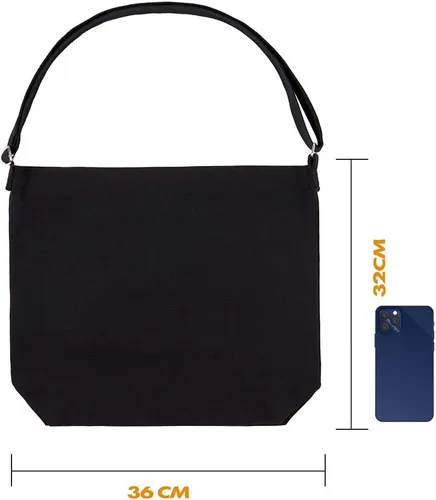 Miniatura 4 de Bolso bandolera de lona de gran tamaño en blanco para mujer