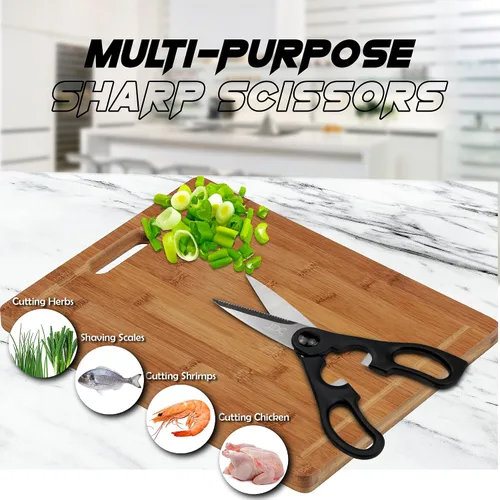 Miniatura 6 de LDC - Juego de cuchillos negros de cocina, acero inoxidable, aptos para lavavajillas, juego de cuchillos ergonómicos con asas antideslizantes