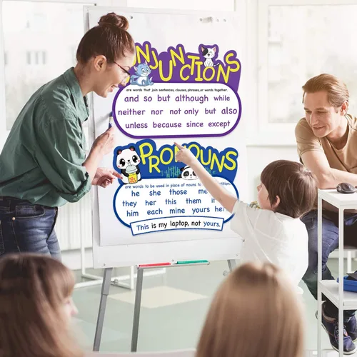 Miniatura 6 de Outus Póster de 10 piezas de discurso para aula, gramática, recortes de gramática educativa, juego de tablones de anuncios para profesores